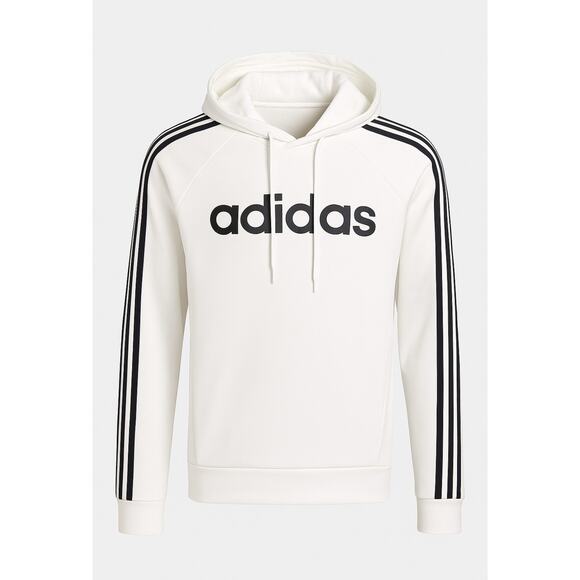 Adidas White 3-Stripes Hoodie Pullover Sweatshirt Men’s Size Small FL4840 - Picture 1 of 13